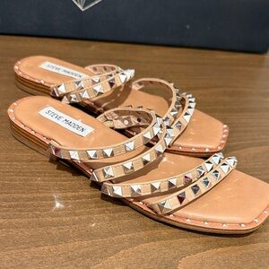 Steve Madden Brown Studded Sandals